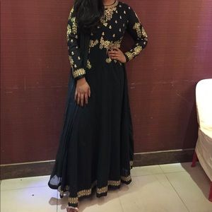 Beautiful Indian Pakistani Hunter green anarkali